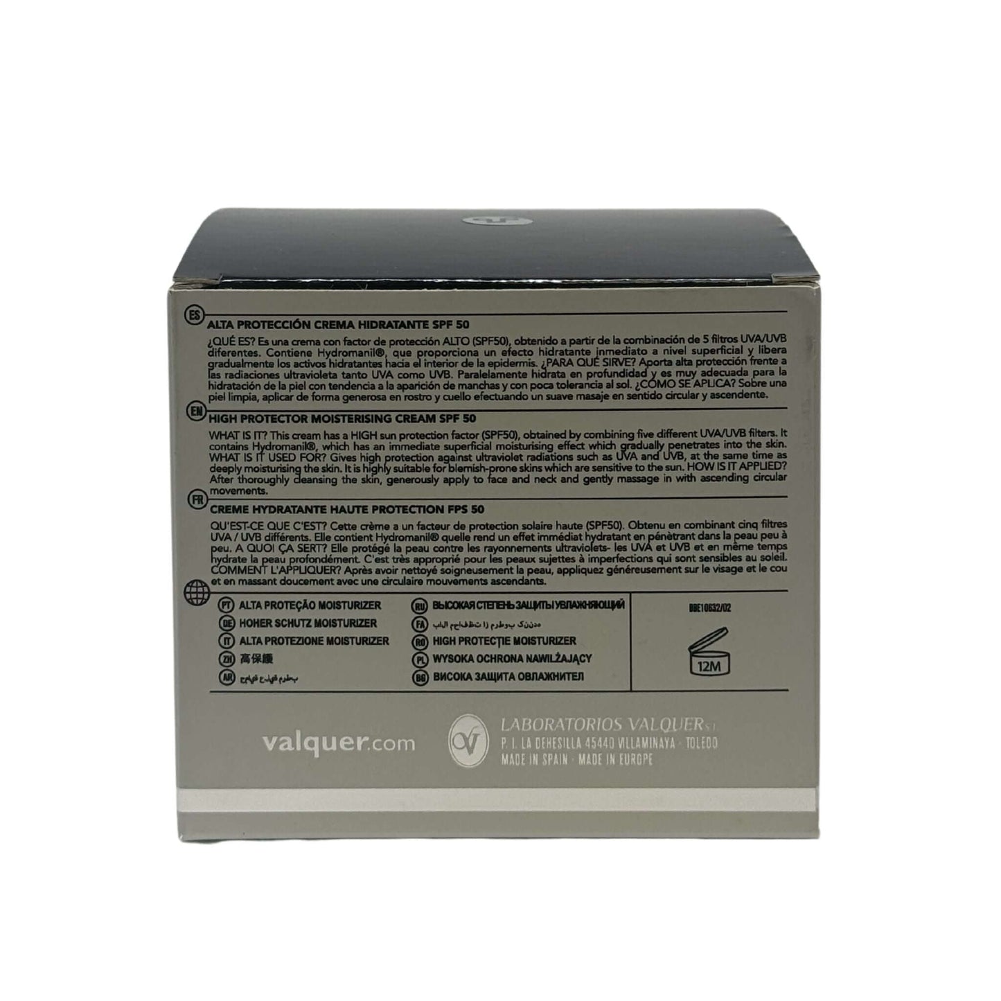 Crema Hidratante con Alta Protección Solar SPF 50 – UVA/UVB + Hydromanil® - 50 ml