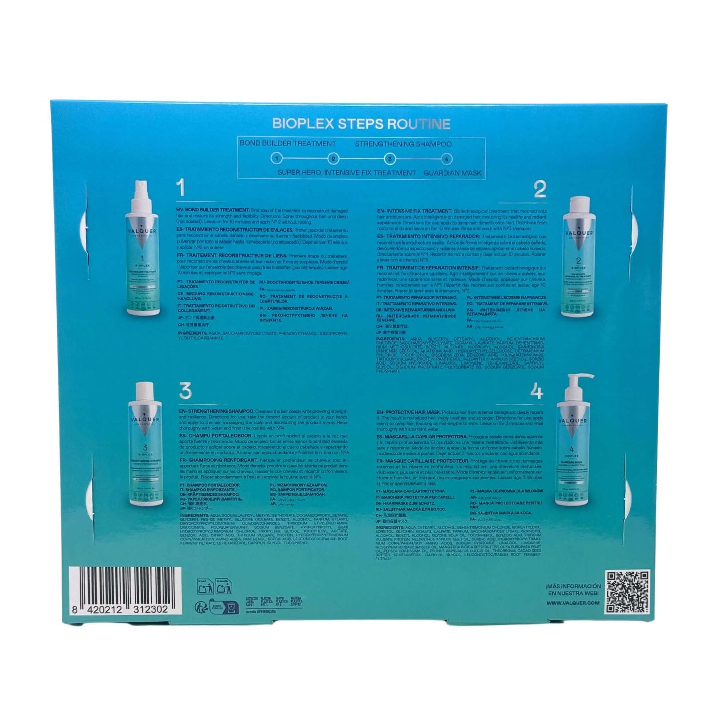 Estuche Bioplex 975ml - Tratamiento Completo Reconstrucción Capilar | Valquer®
