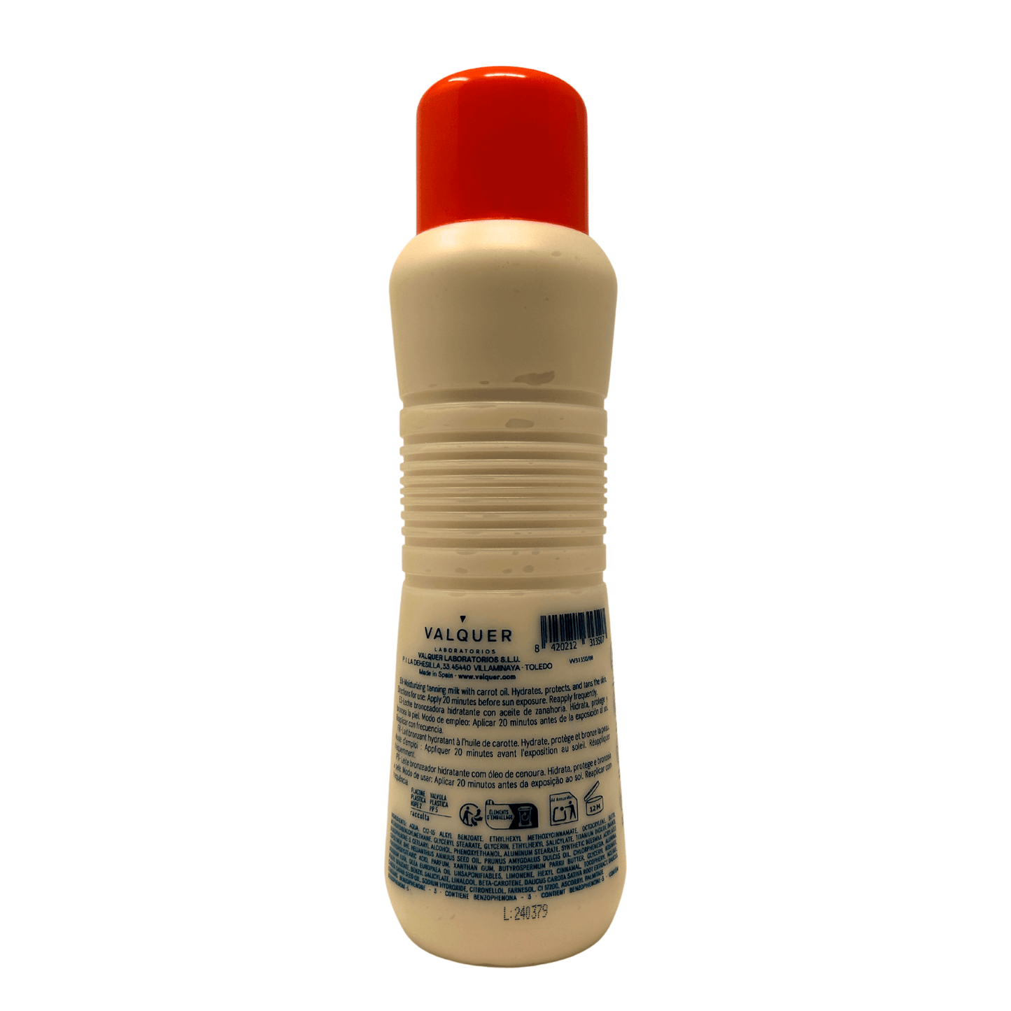 Leche hidratante bronceadora de zanahorias facial y corporal SPF 50 - 480 ml