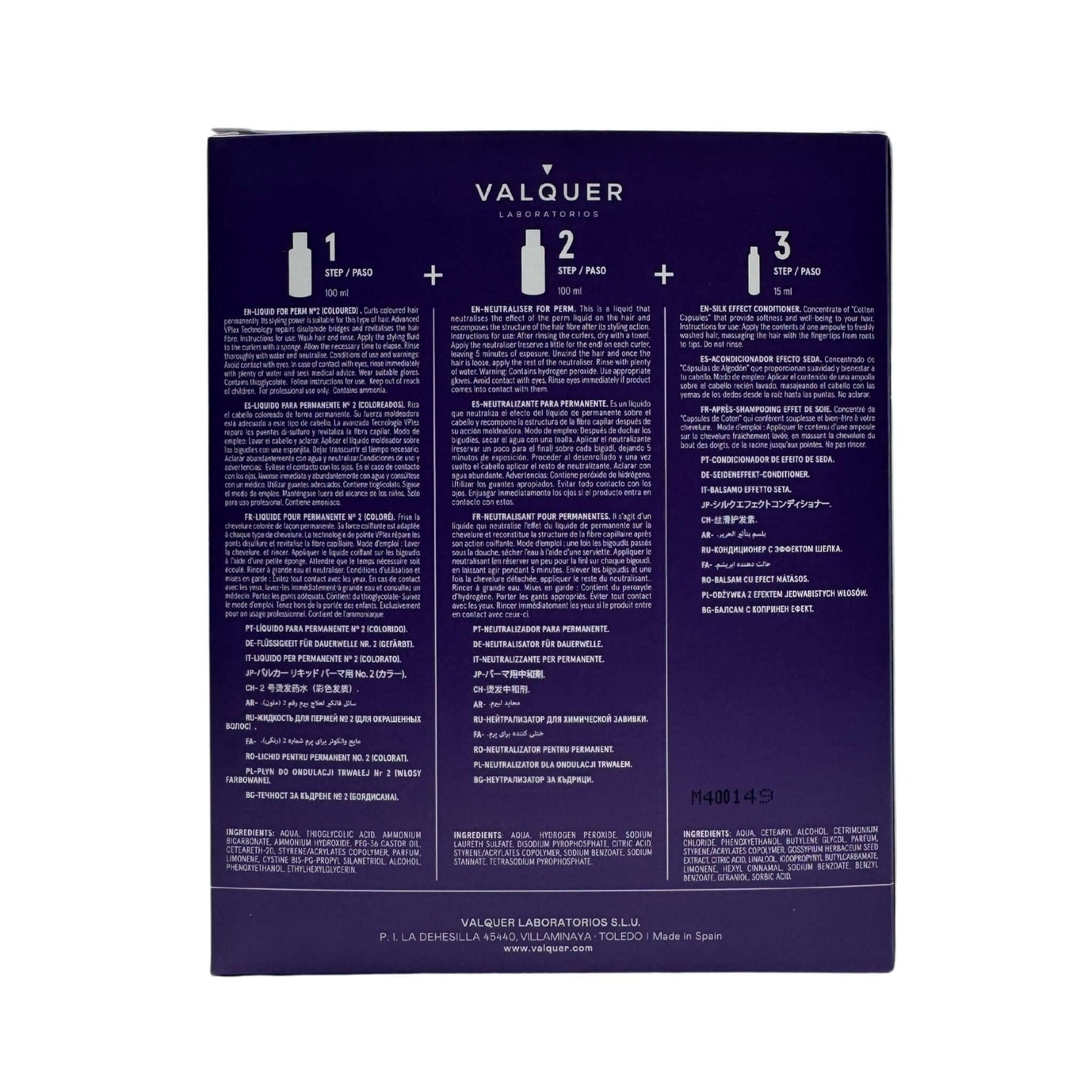 Kit Profesional para Permanente Nº 2 Valquer 210ml - Cabello Teñido Tratamiento Rizado Profesional