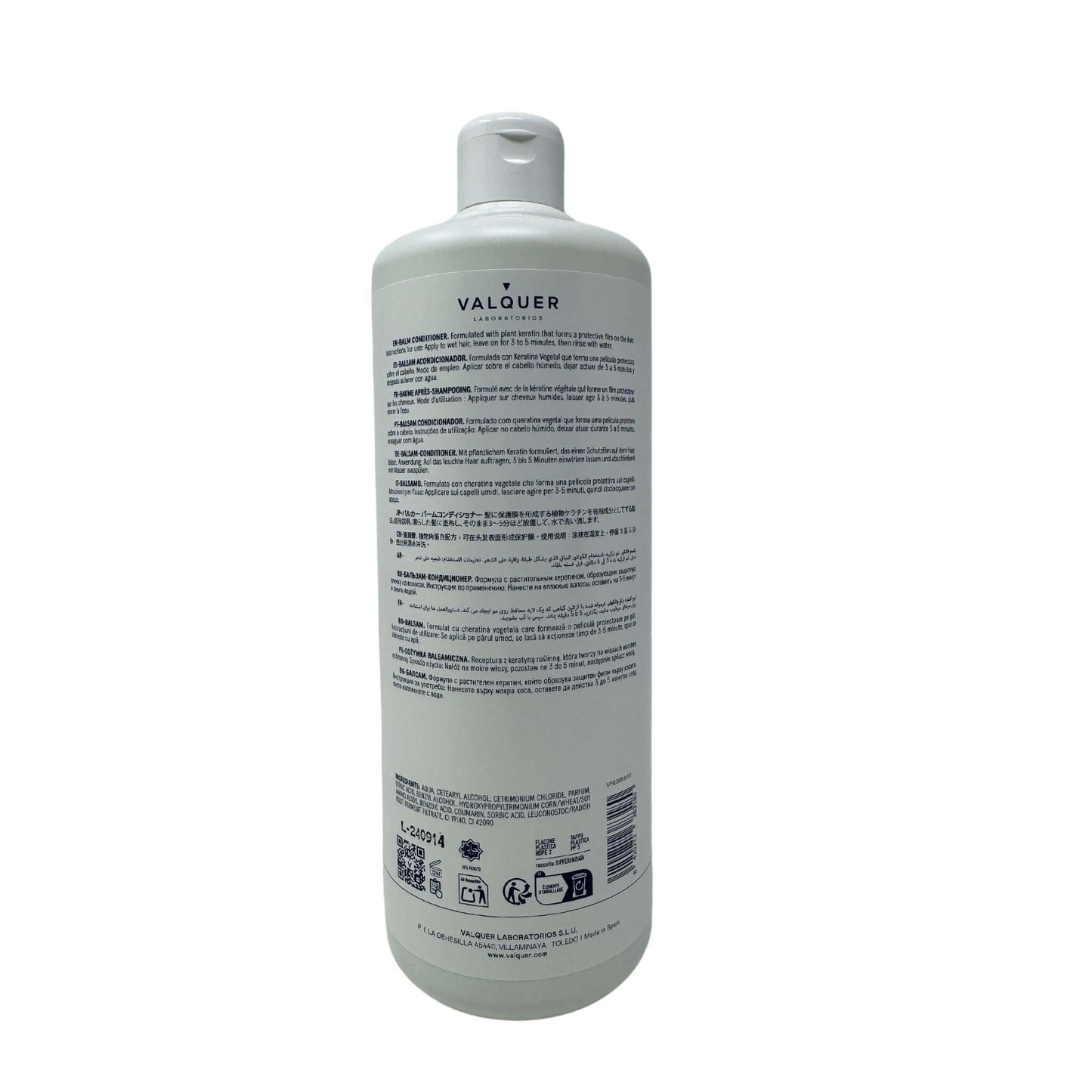 Bálsamo Acondicionador Capilar 1L - Valquer® | Suavidad y Brillo Profesional