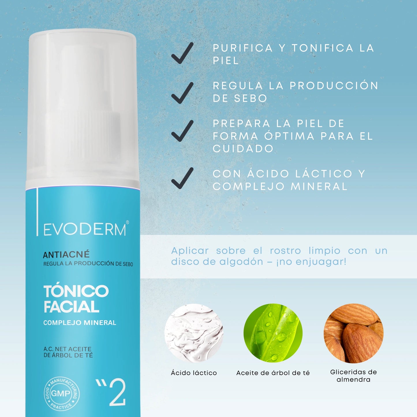 EVODERM Set Facial 3-en-1 – Gel limpiador + Tónico + Sérum Niacinamida/Retinol