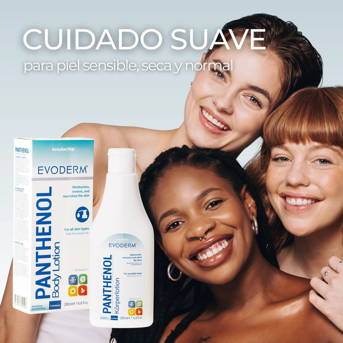 EVODERM Panthenol Loción Corporal 200 ml – Hidratante para piel sensible con Provitamina B5