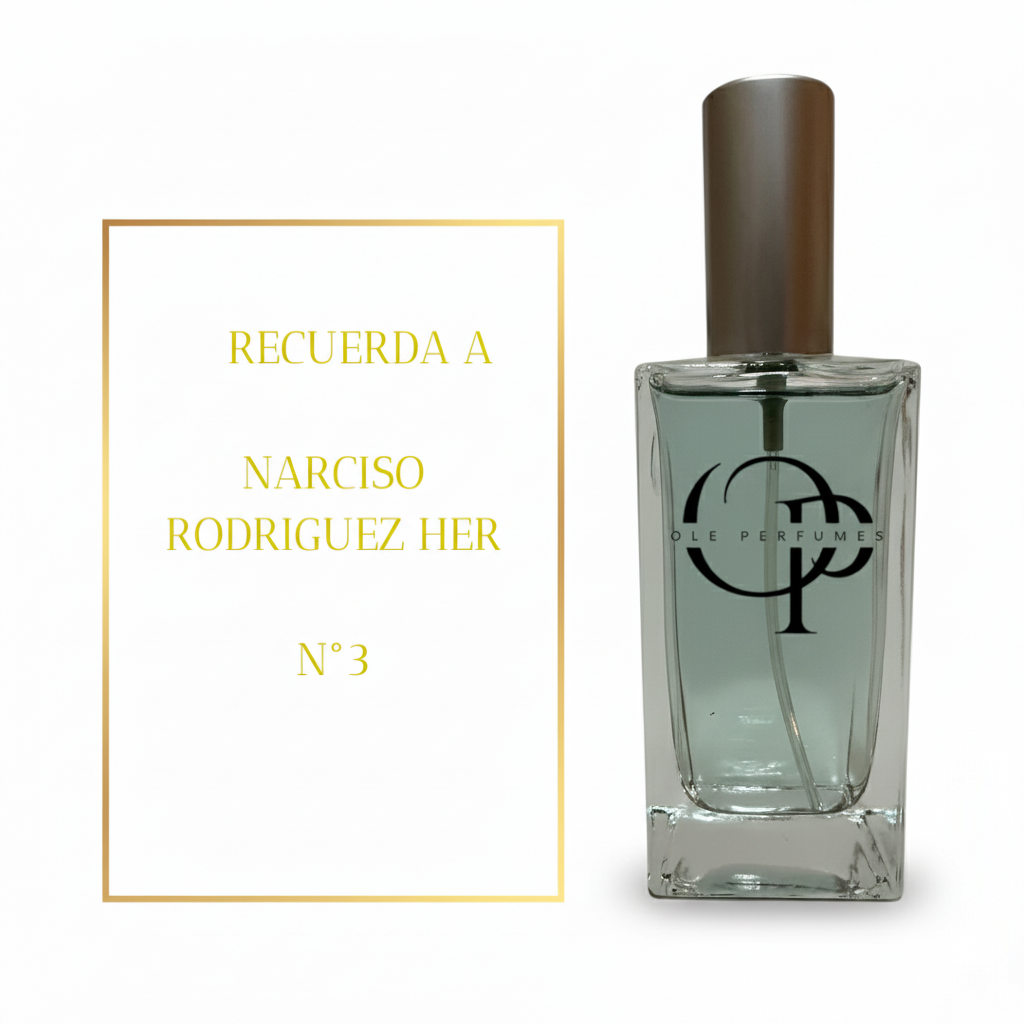 Perfume inspirado en Narciso For Her con fondo blanco