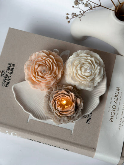 Vela de flor de peonía: Beige