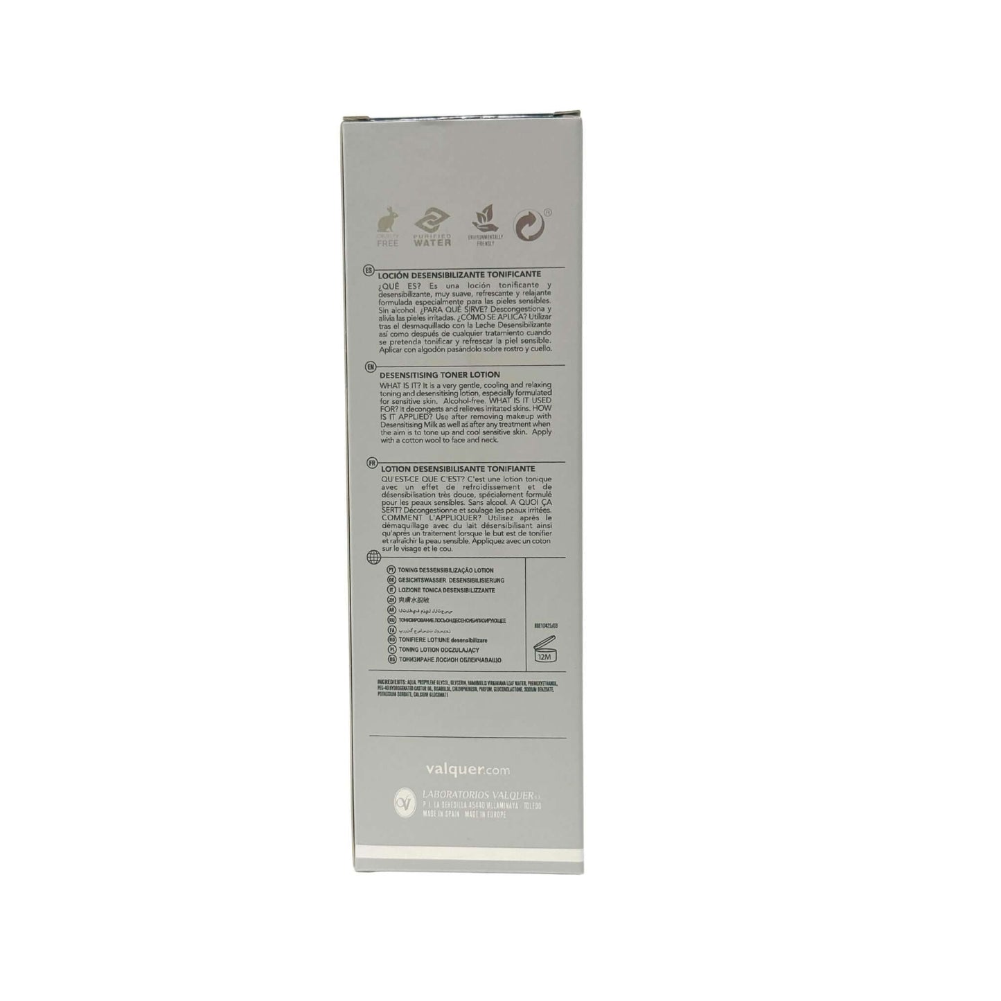 Loción Facial Desensibilizante Tonificante – Calmante para Pieles Sensibles - 250 ml