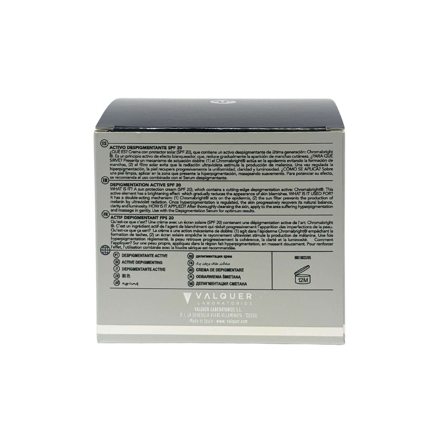 Activo Facial Despigmentante SPF 20 - 50ml | Valquer® Antimanchas Halal