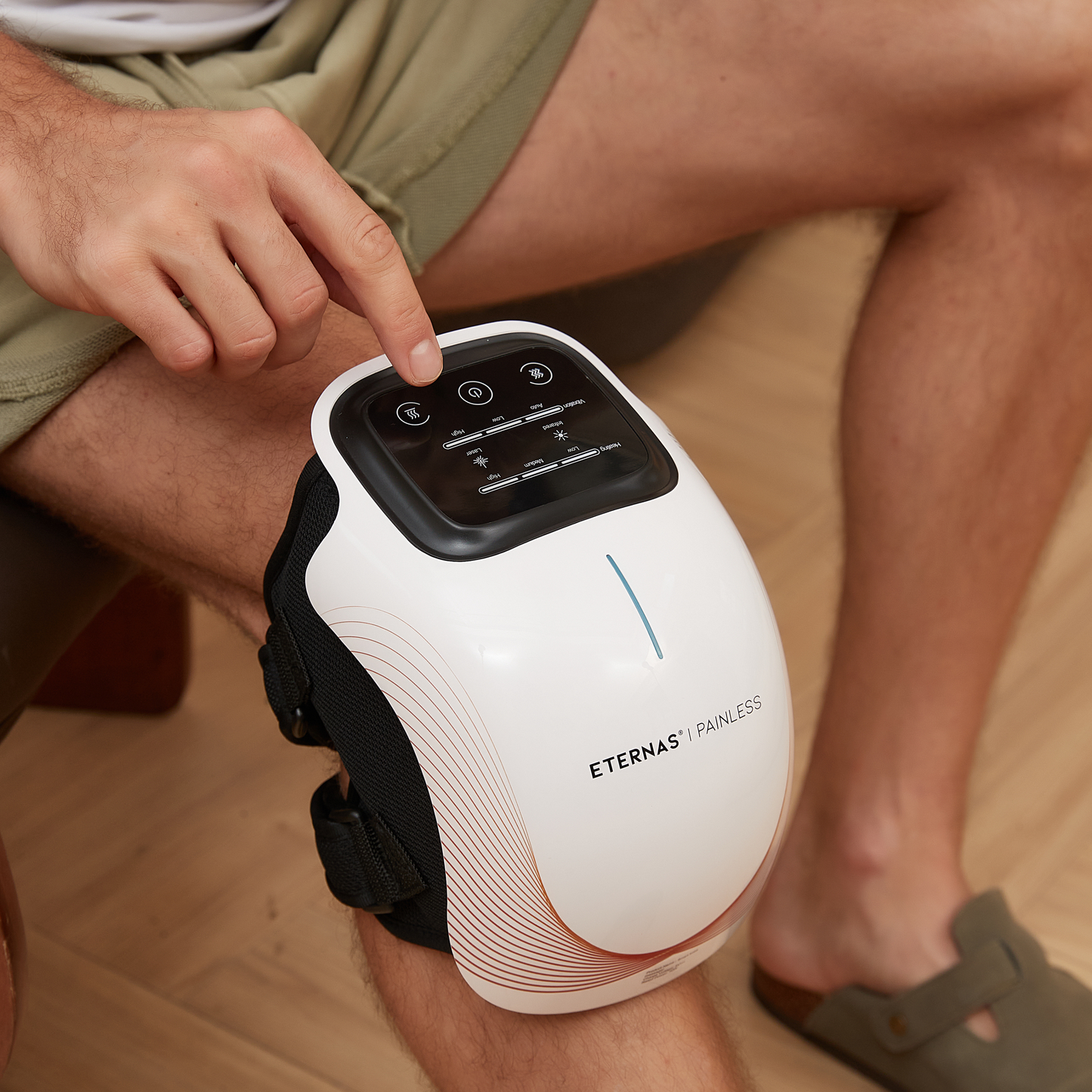 Masajeador de Rodilla Inalámbrico | Alivio del Dolor Articular por Infrarrojos, Calor, Láser y Vibración