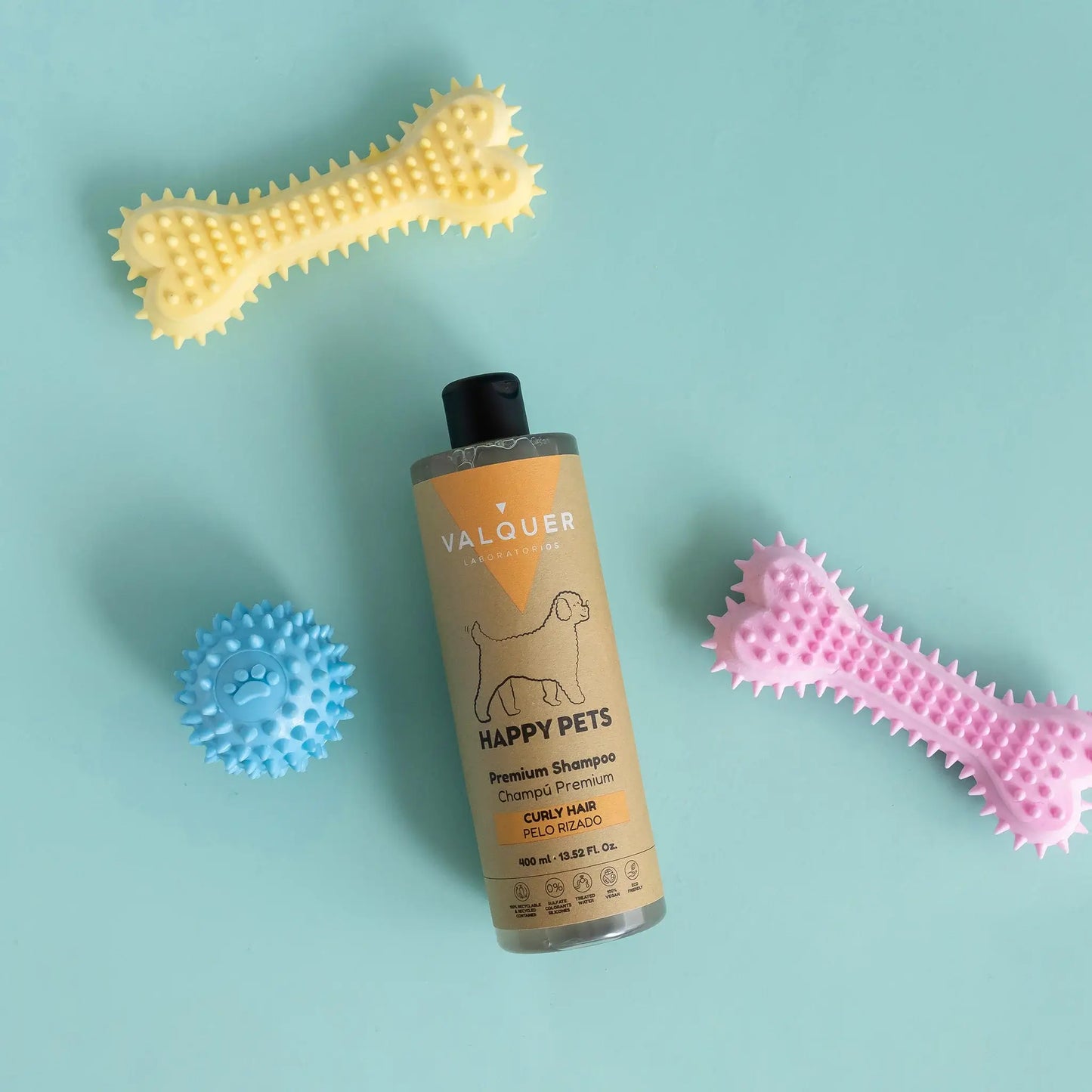 Champú Premium Mascotas Pelo Rizado 400ml - Valquer® | Definición y Brillo