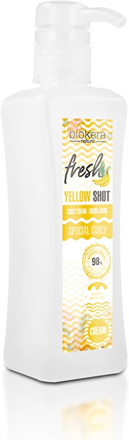 SALERM - Activador de Rizos en Crema - Curly Cream Yellow Shot - 300 ml - Biokera Fresh - Rizos Definidos - Hidratación Profunda del Cabello - Elimina el Encrespamiento - Sin Sulfatos ni Parabenos