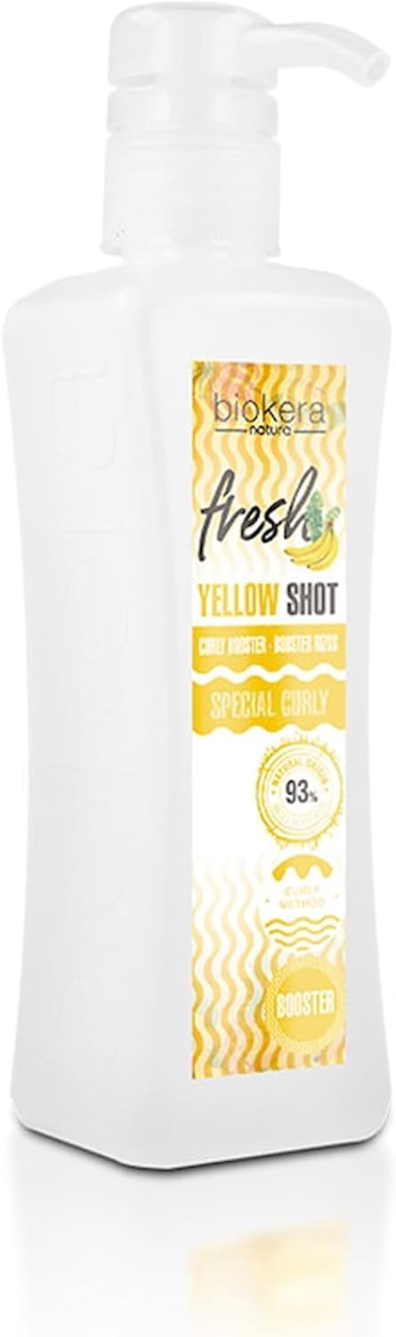 SALERM - Gel Activador de Rizos - Curly Booster Yellow Shot - 300 ml - Biokera Fresh - Rizos Definidos - Hidratación Profunda del Cabello - Fijación Natural - Sin Sulfatos ni Parabenos - Vegano