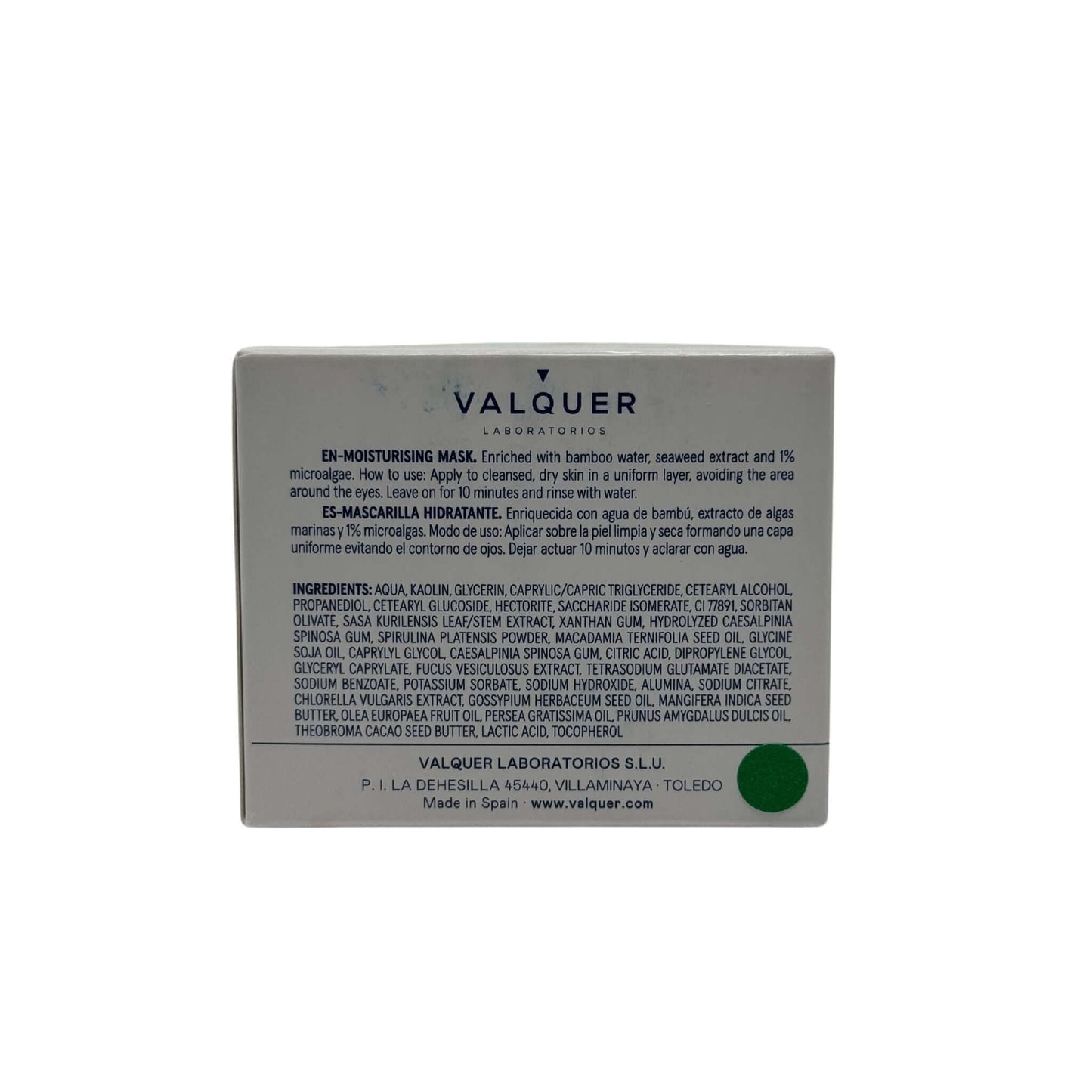 Mascarilla Facial Hidratante 50ml Ácido Hialurónico | Valquer