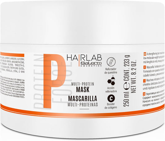 SALERM - Mascarilla Cabello Dañado - Multi-Proteínas Hair Lab - 250 ml - Repone la Falta de Queratina Natural - Proporciona Cuerpo a la Melena - Fortalece y Repara el Cabello - Sin Parabenos