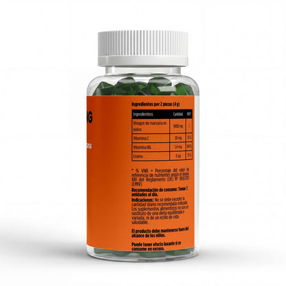 Gominolas de Vinagre de Sidra + Vitaminas C y B6 + Cromo | 60 unidades