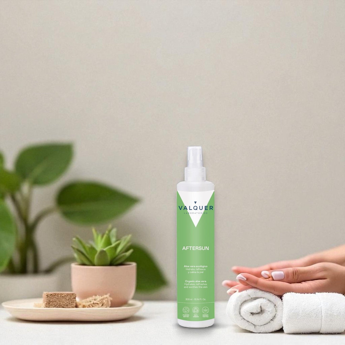 Aftersun Aloe Vera Spray 300ml - Valquer® | Hidratación Post-Solar Vegano