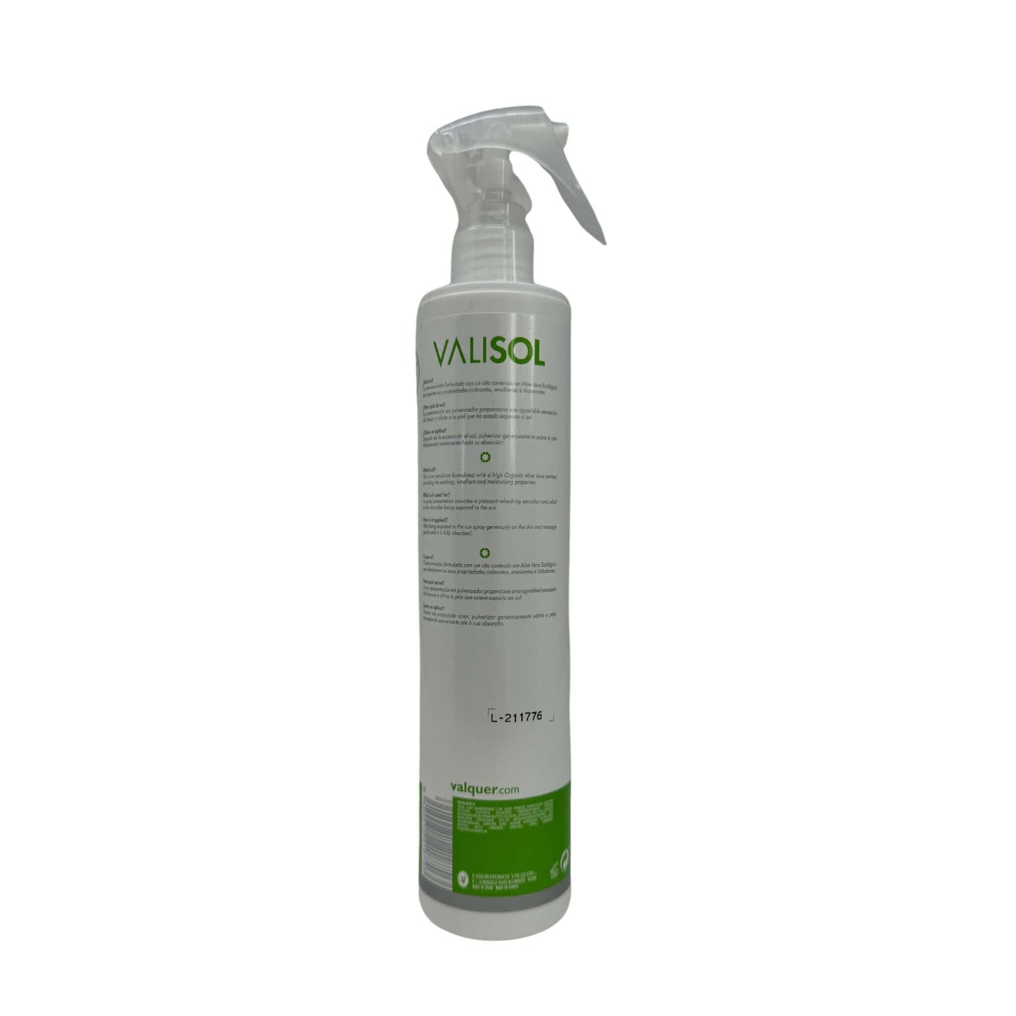 Aftersun Aloe Vera Spray 300ml - Valquer® | Hidratación Post-Solar Vegano