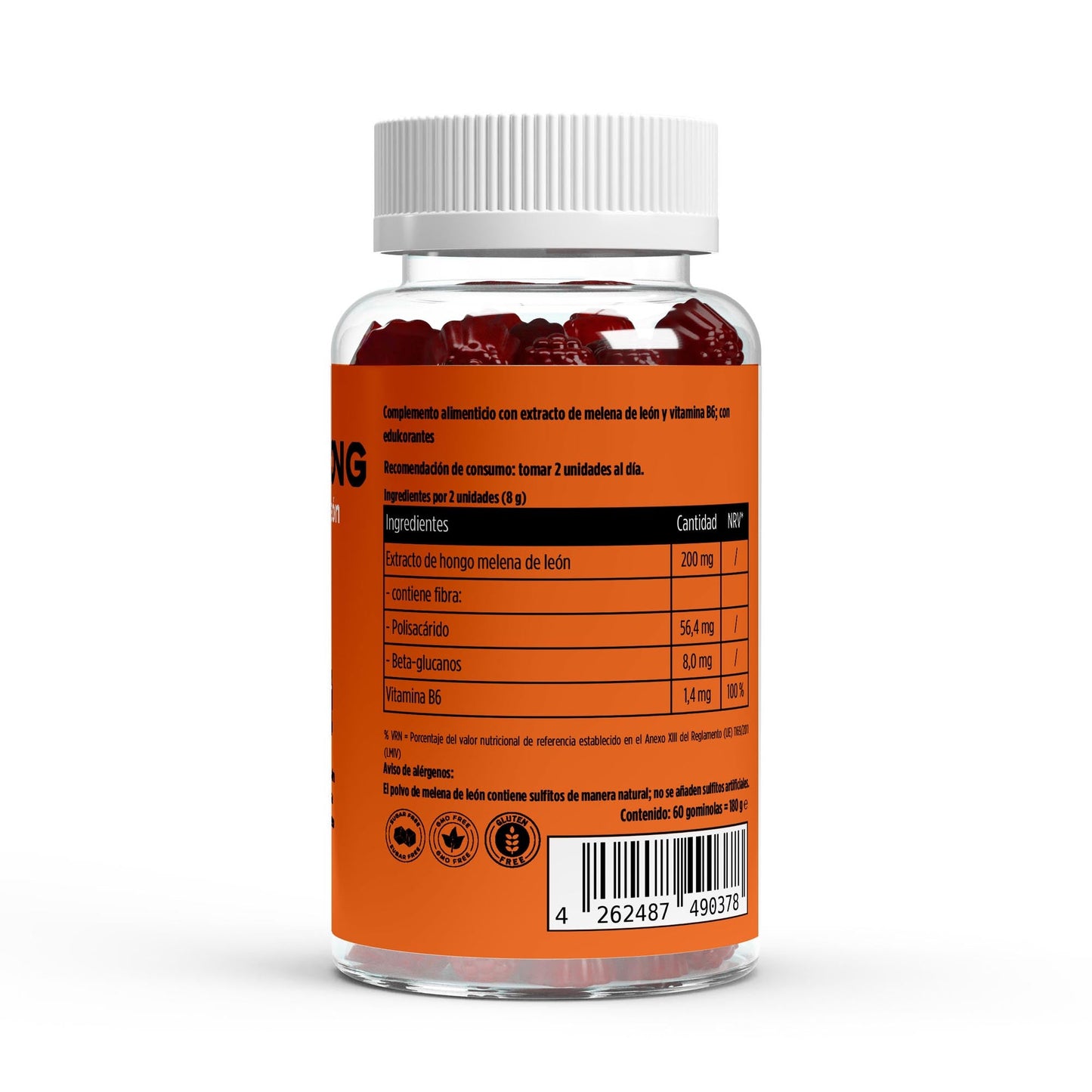 Gominolas Lion's Mane (Melena de León) + Vitamin B6 • Claridad Mental • Focus Limpio • Rendimiento