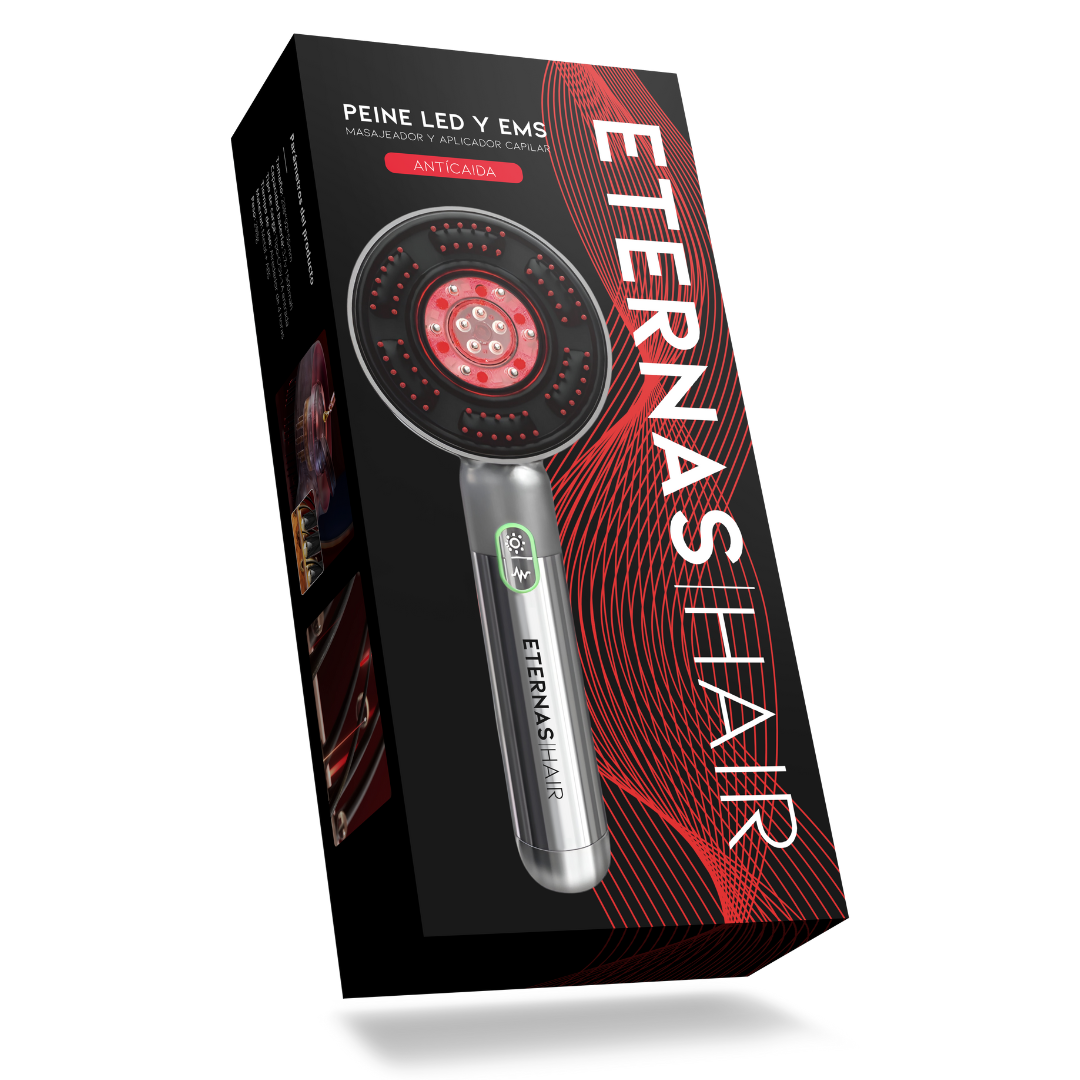 Peine Anticaída Capilar LED Infrarroja Microcorriente - Eternas | Crecimiento Capilar