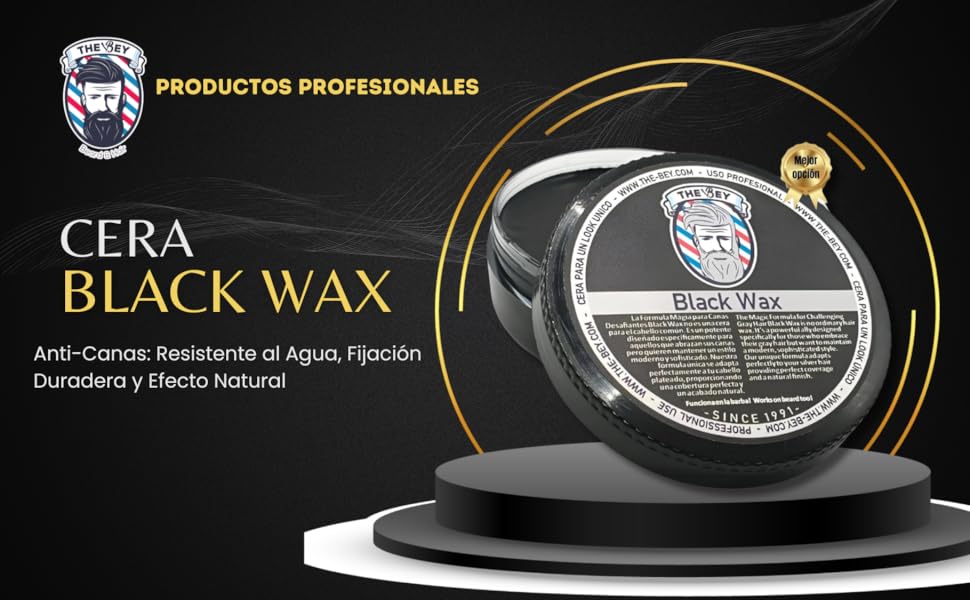 The Bey Black Wax – Cera Color Temporal para Cabello (toque oscuro)