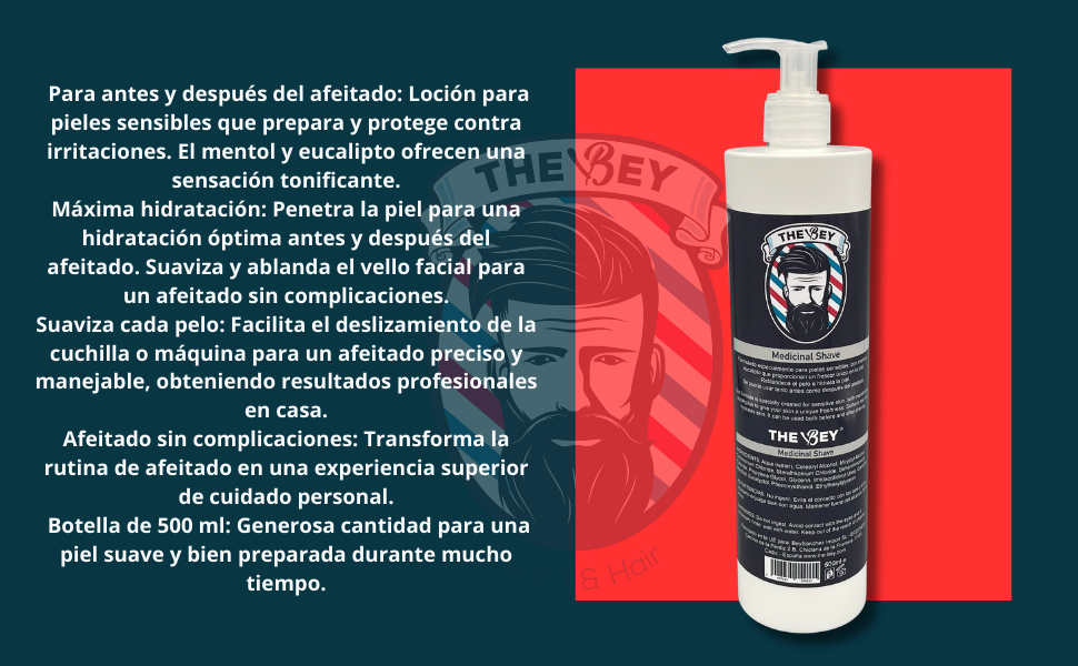 The Bey – Loción de Afeitado Suave Antes y Después del Rasurado