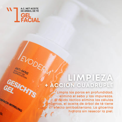 EVODERM Set Facial 3-en-1 – Gel limpiador + Tónico + Sérum Niacinamida/Retinol