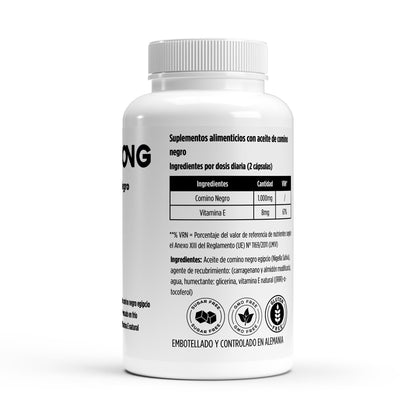 Aceite Egipcio de Comino Negro (Black Seed Oil) - 240 Capsulas Blandas Veganas (Vegan Softgels)