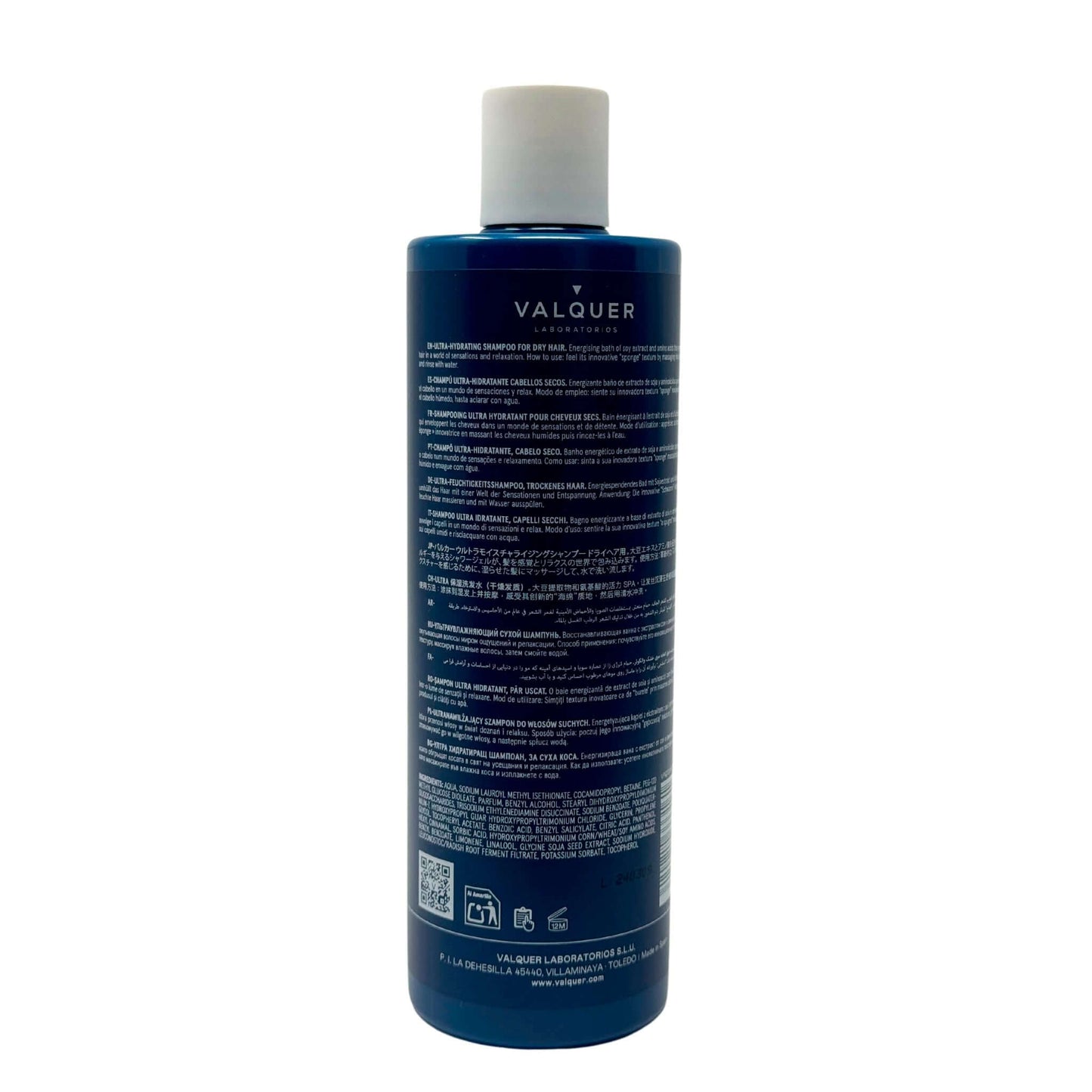 Champú Hidratante Cabello Seco 400ml - 0% Sin Sulfatos | Valquer® Nutrición Profunda