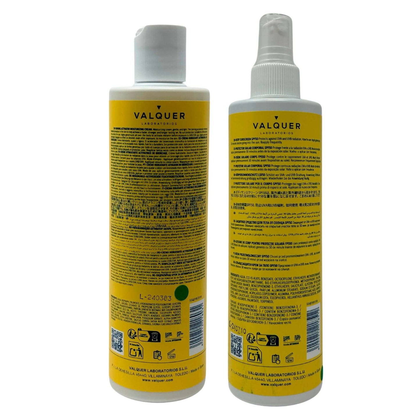 Pack Solar Corporal SPF50 Acelerador Bronceado 600ml | Valquer