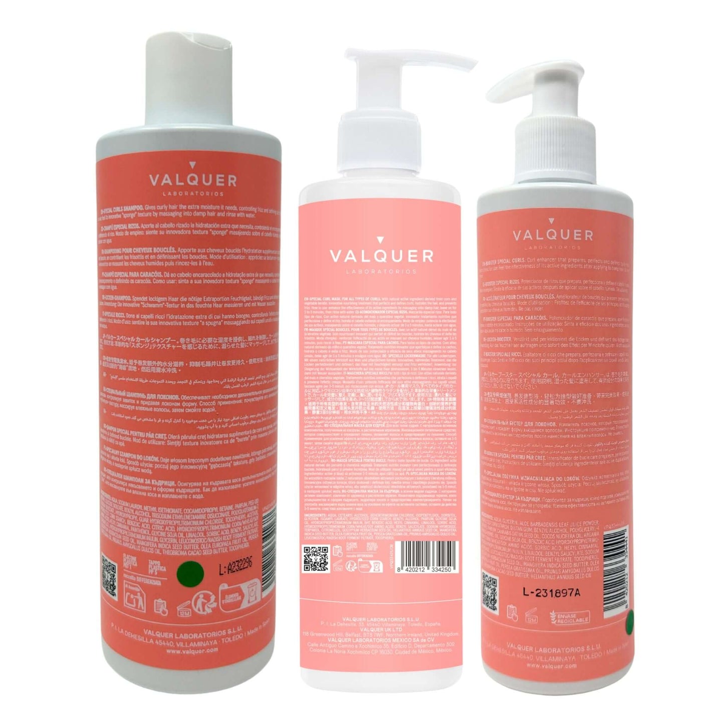 Pack Curly Valquer - Champú + Mascarilla + Booster 975ml | Método Curly Rizos Definidos