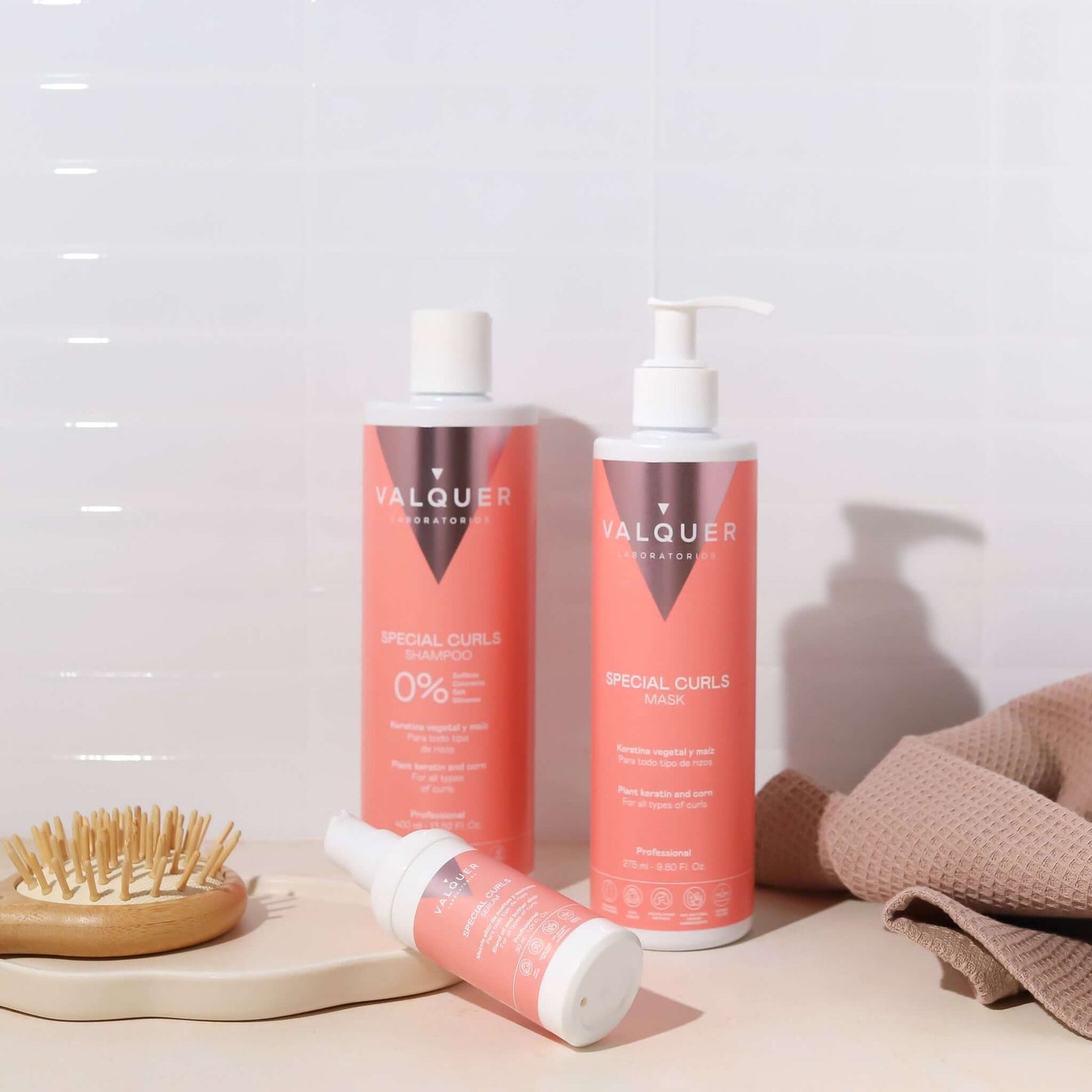 Pack Curly Champú Mascarilla Serum Rizos 720ml | Valquer