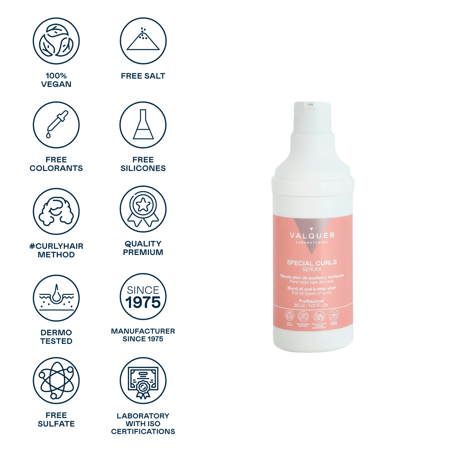 Sérum Método Curly Valquer - Especial Rizos Definidos 30ml | Hidratación y Control Frizz