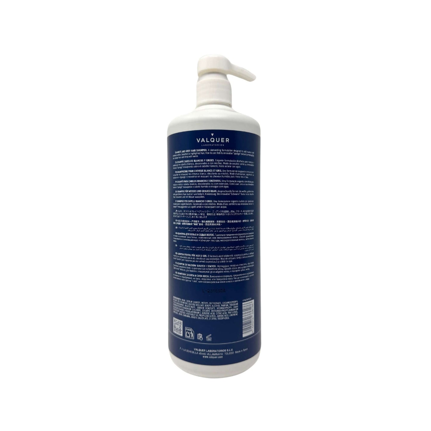 Champú Cabello Blanco y Gris 400ml - 0% Sin Sulfatos | Valquer® Canas