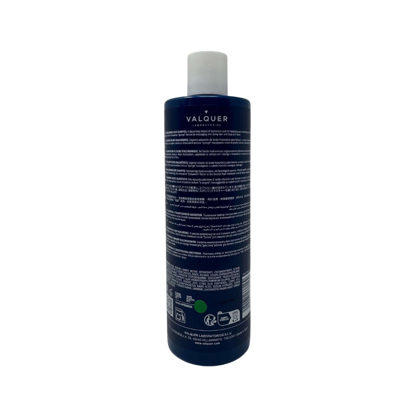 Champú Ácido Hialurónico 400ml - 0% Sin Sulfatos | Valquer® Hidratación Profunda