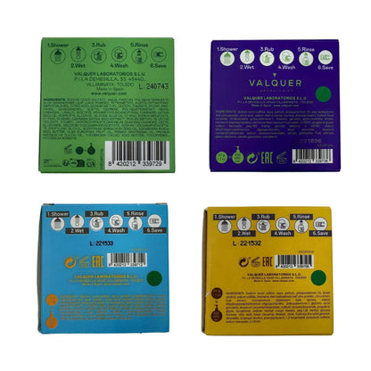 Pack 4 champús sólidos exóticos: Acid, Luxe, Sunrise y Hemp - 200 g