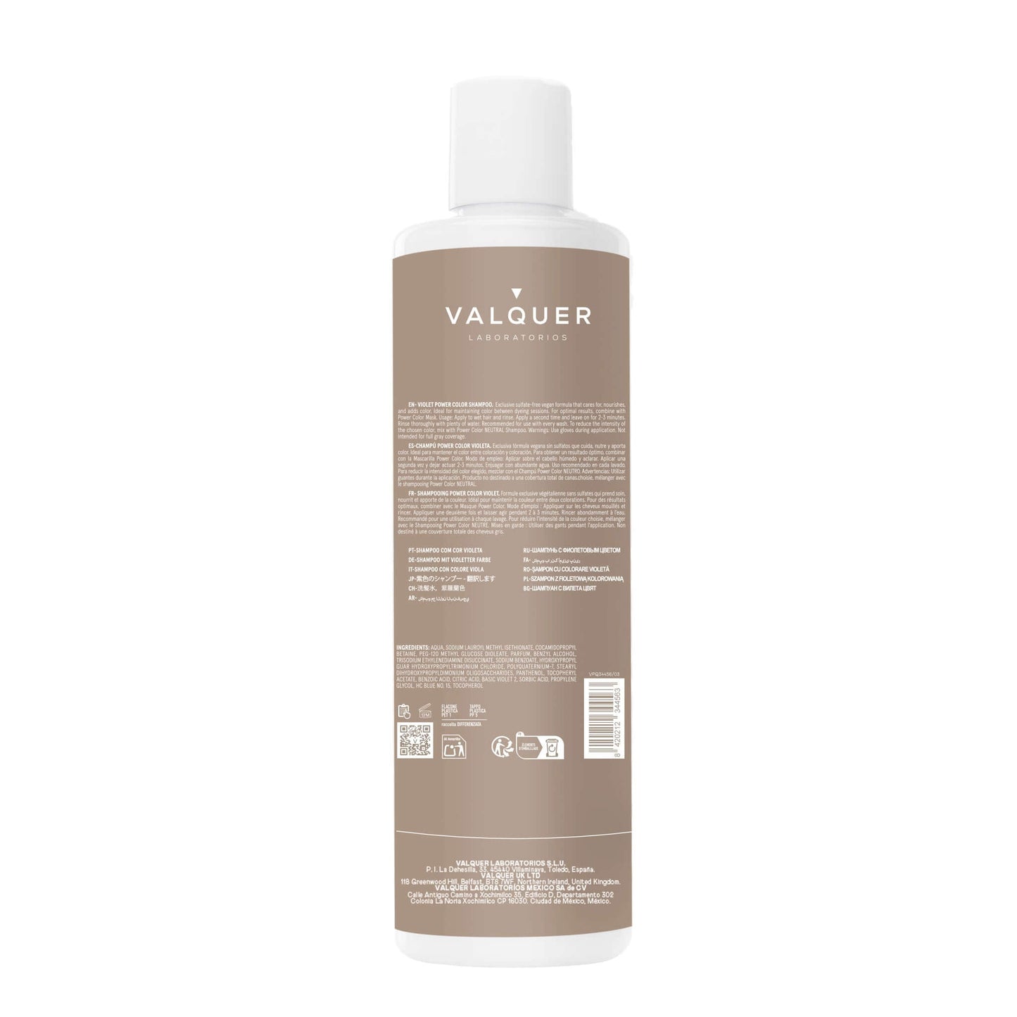 Champú Color Violeta Power Color 400ml - Valquer® | Coloración Temporal
