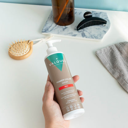 Mascarilla Color Rojo Power Color Valquer 275ml - Tinte Sin Amoniaco Profesional Tono Rojo Intenso