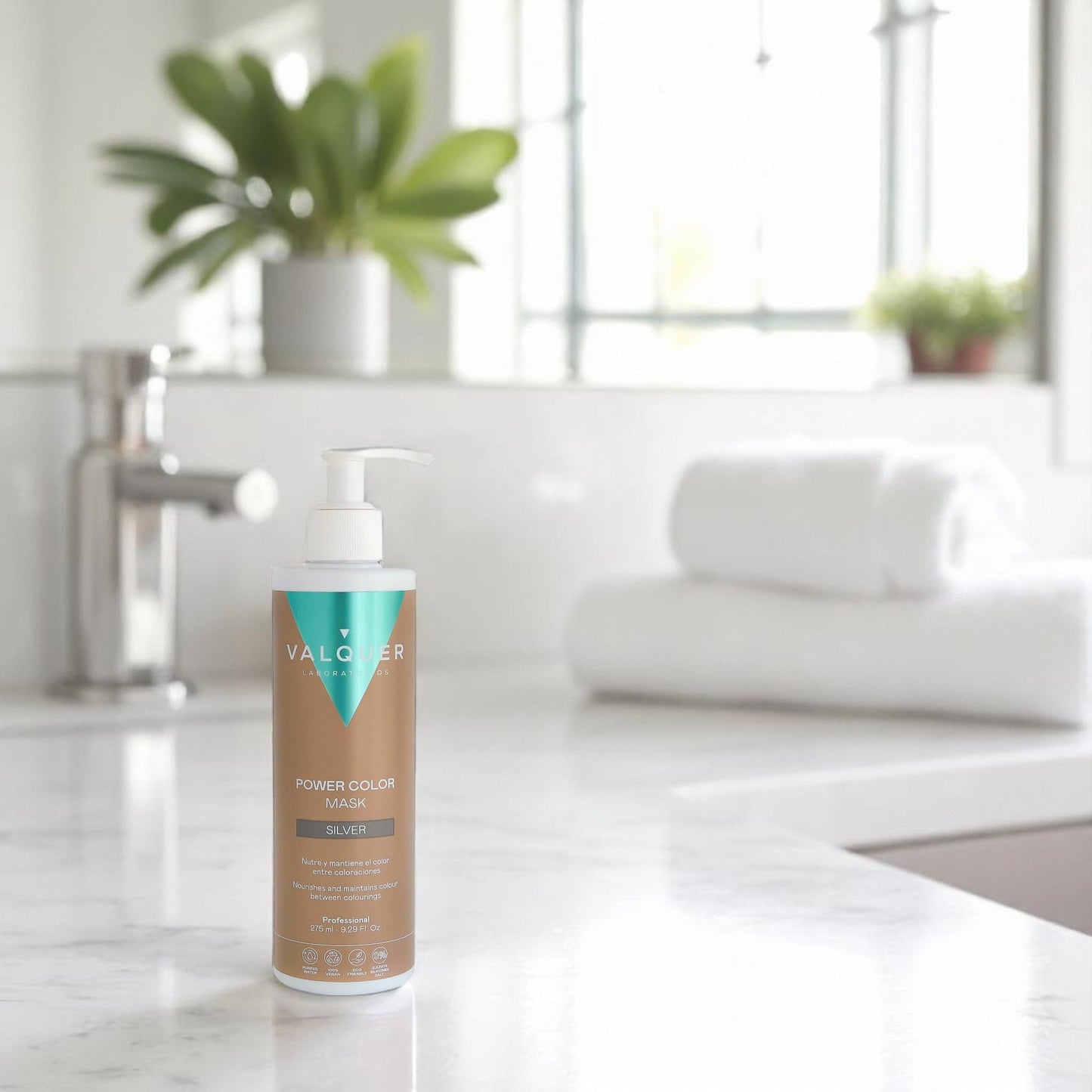 Mascarilla Color Gris Plata Power Color Valquer 275ml - Tinte Sin Amoniaco Profesional Tono Plateado