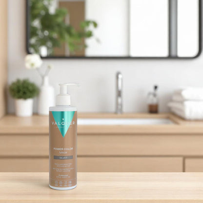 Mascarilla Color Gris Plata Power Color Valquer 275ml - Tinte Sin Amoniaco Profesional Tono Plateado