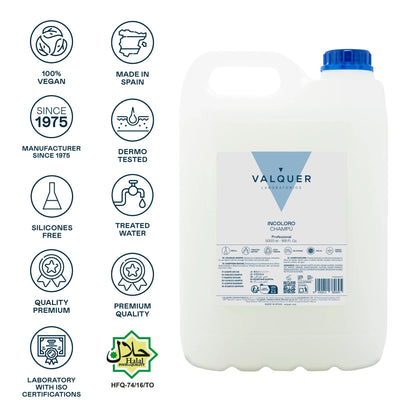 Champú Incoloro Profesional 5L - Valquer® Peluquería | Sin Colorantes