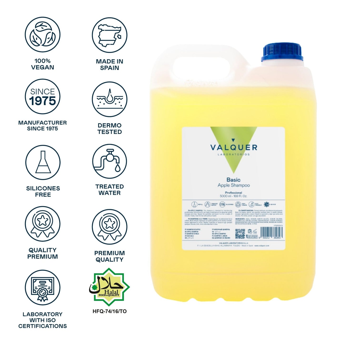 Champú Manzana 5L - Aroma Manzanas Frescas | Valquer® Peluquería Profesional