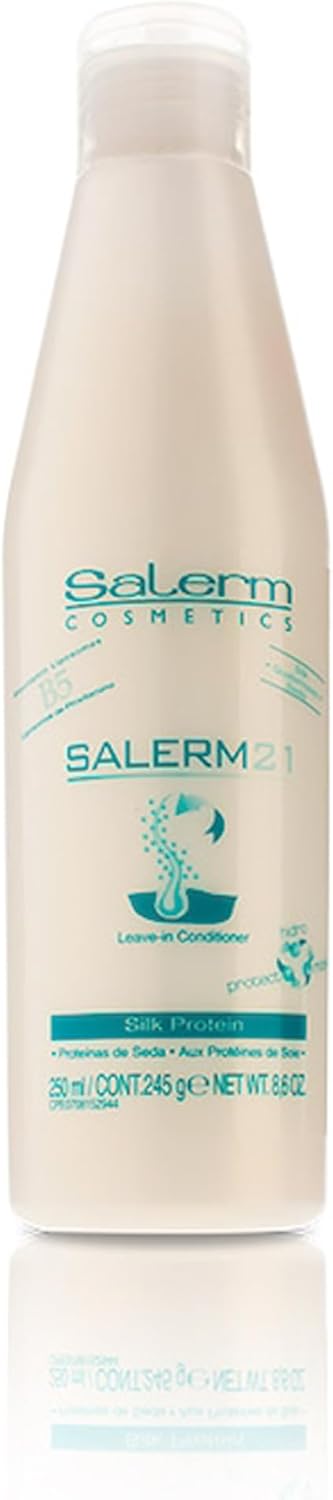 SALERM - Acondicionador de Pelo Instantáneo - Salerm 21 Silk Protein - 250 ml - sin Aclarado o con Aclarado - con Proteínas de Seda - Protector del Calor e Hidratante
