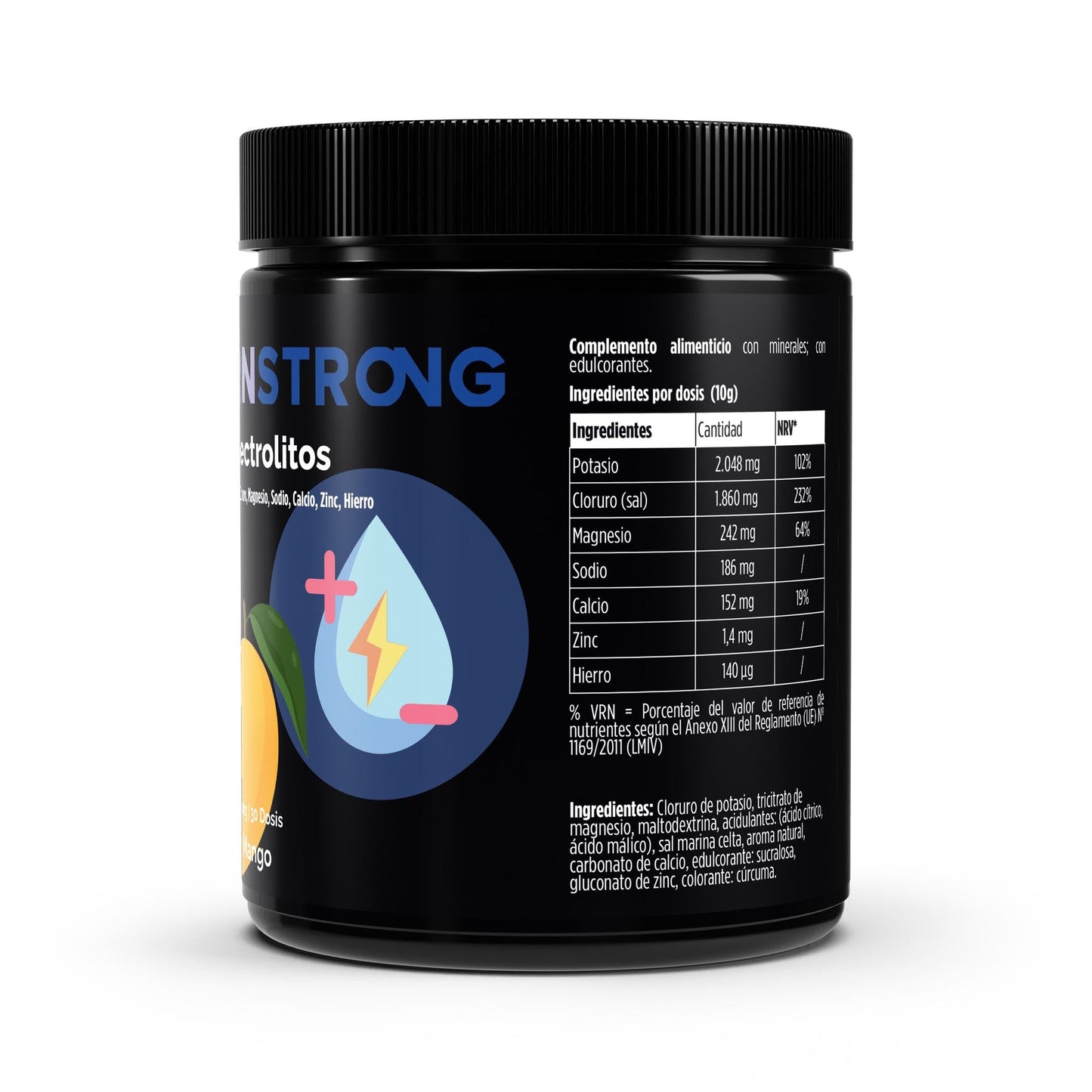 Electrolito Tropical Mango • Sales Minerales • Polvo 300 g