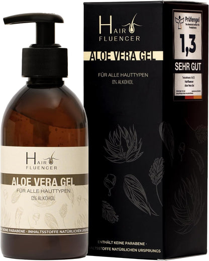 Gel de Aloe Vera Orgánico 250ml - Gel Hidratante Natural Sin Parabenos y Alcohol para el Cuidado de la Piel y el Cabello
