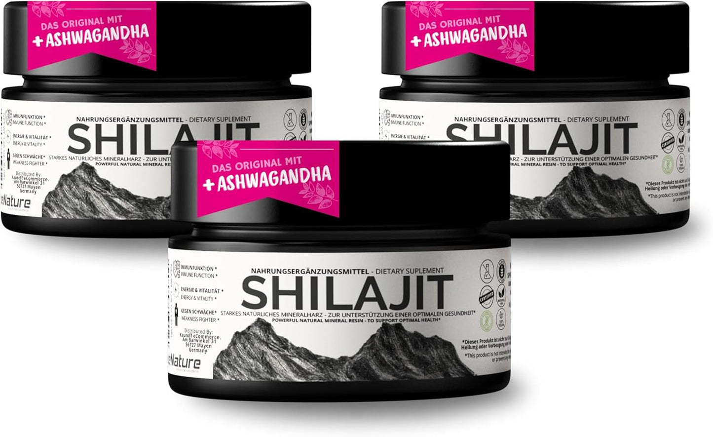 VitalizeNature Shilajit Original + Ashwagandha – Resina de origen Himalaya para el bienestar