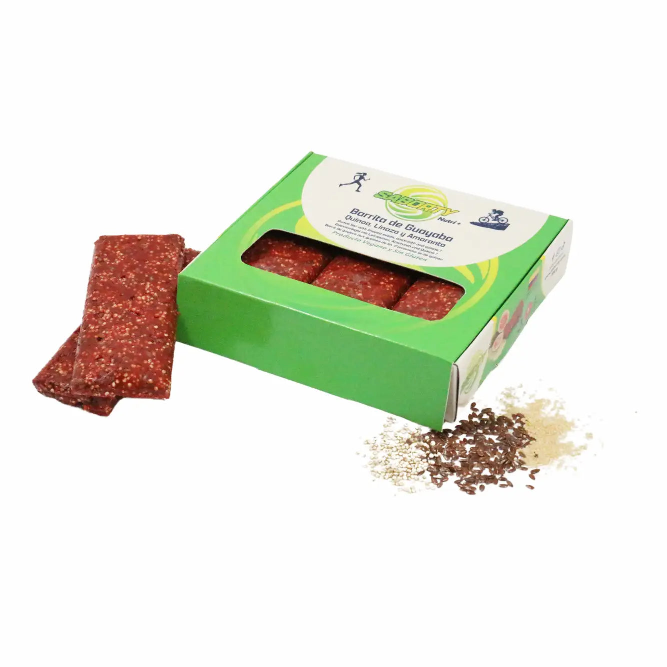 Saborty Nutri+ Barrita de Bocadillo de Guayaba, Quinoa, Linaza y Amaranto