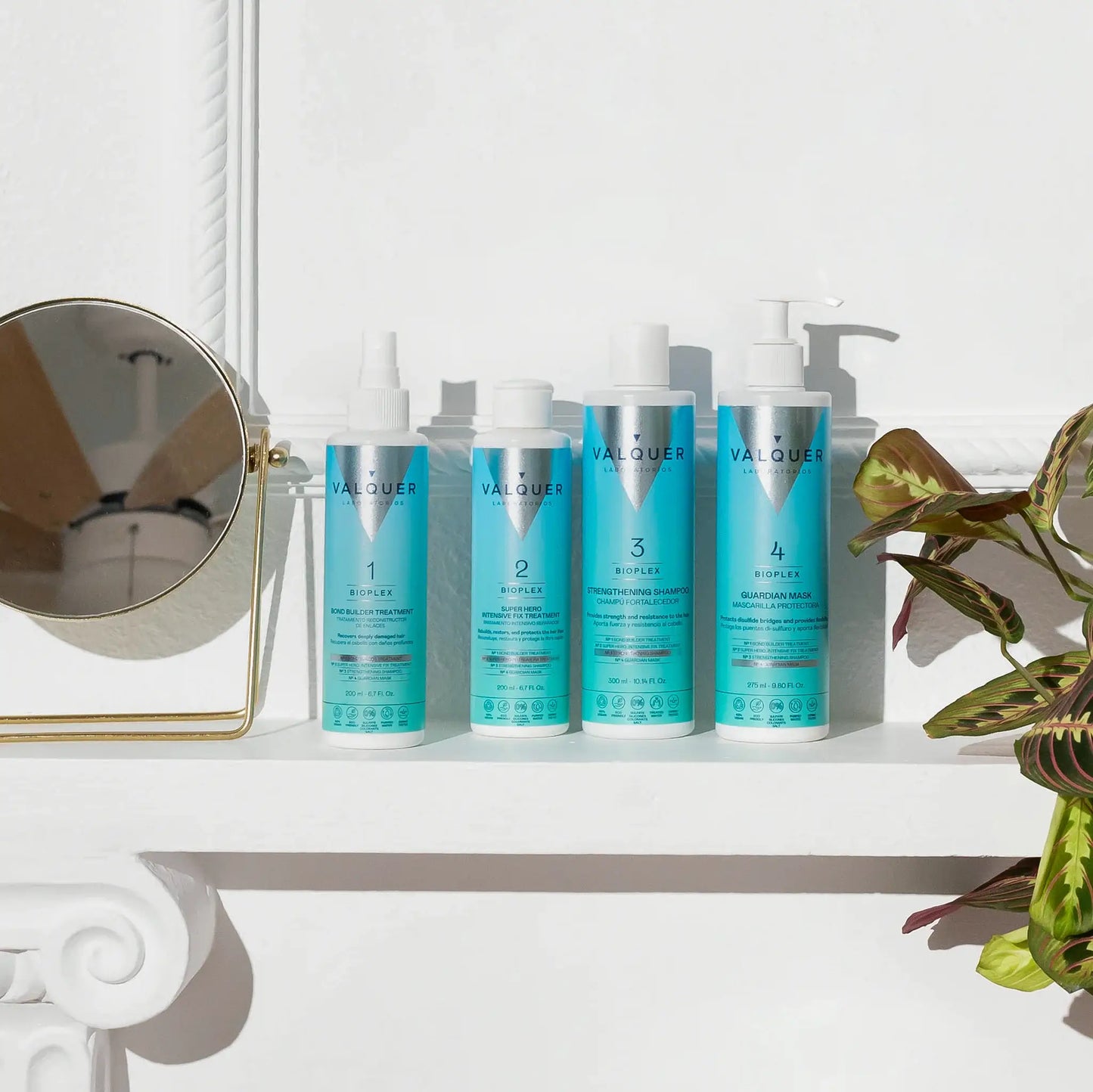 Pack Bioplex Valquer Nº1 y Nº2 - Tratamiento Reconstructor Capilar Profesional 400ml - Repara Cabello Dañado