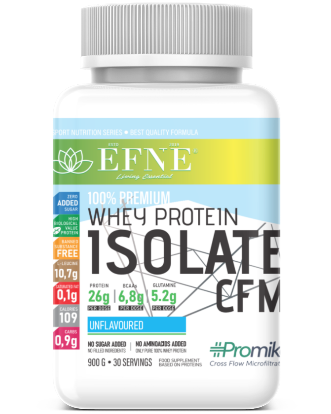 Proteína Isolate EFNE – Sin Sabor, 100% pura