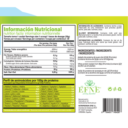 Proteína Isolate EFNE – Sin Sabor, 100% pura