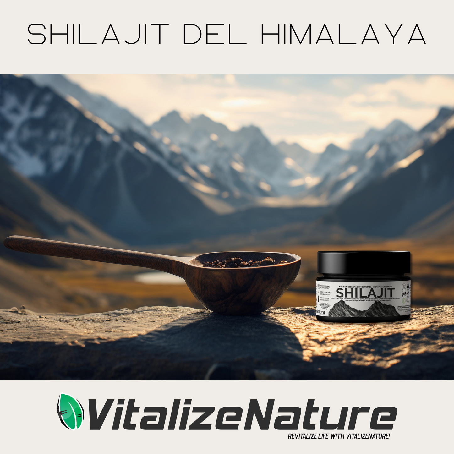 VitalizeNature Shilajit Original + Ashwagandha – Resina de origen Himalaya para el bienestar