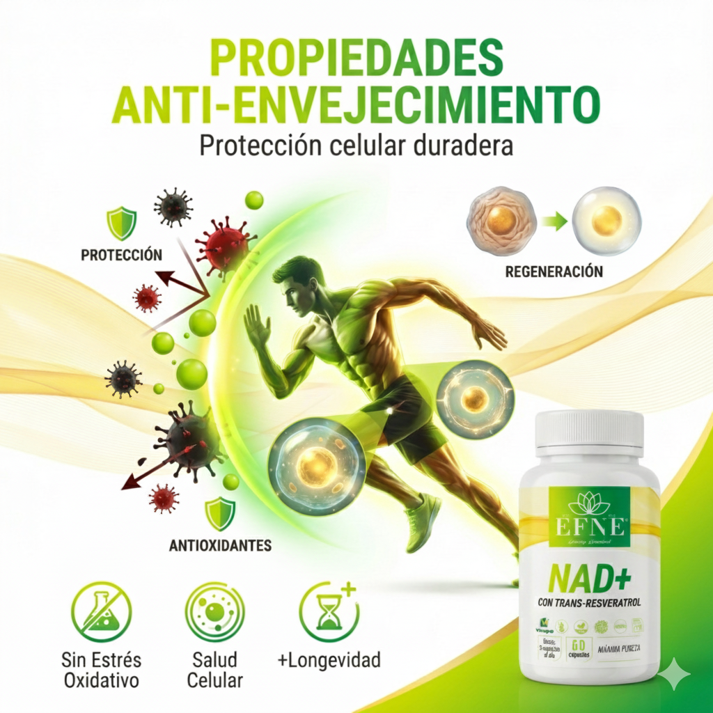 EFNE NAD con Trans-Resveratrol: El Activador de Longevidad para Quienes Viven al Máximo después de los 40